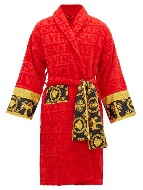 red versace bathrobe